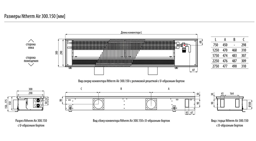 Размеры Ntherm AIR 300.150