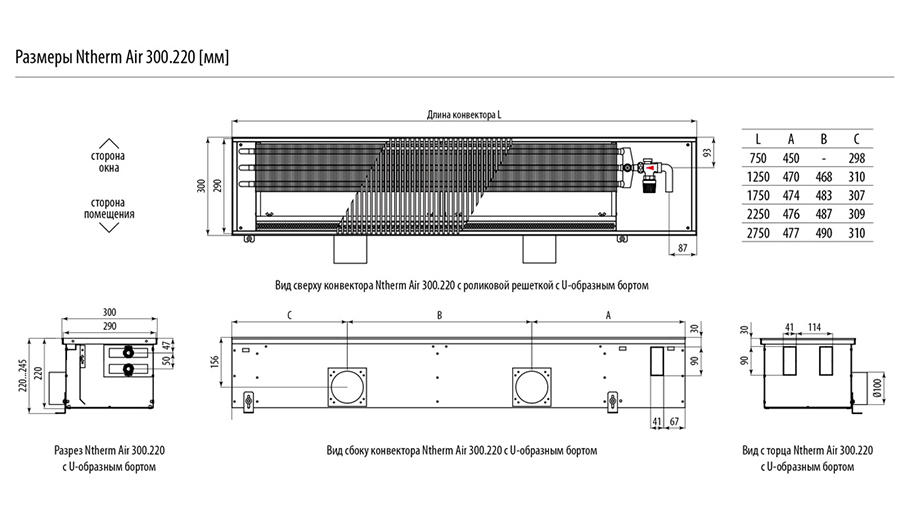 Размеры Ntherm AIR 300.220