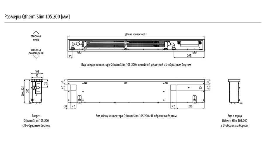 Размеры Qtherm Slim 105.200 [мм]
