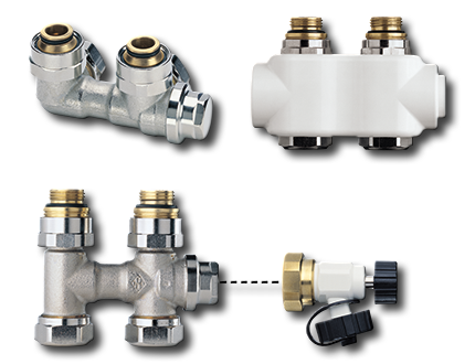 Клапаны нижнего подключения радиаторов Heimeier Multilux Vekolux